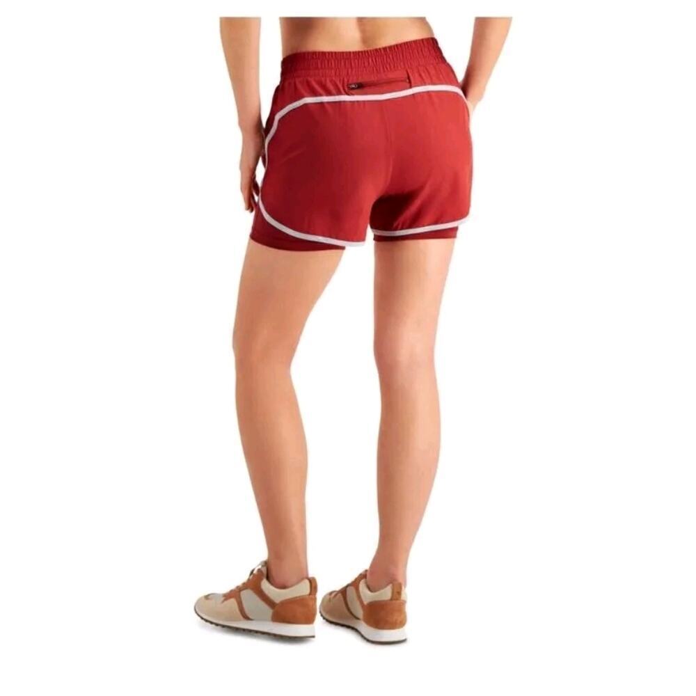 Ideology Running Shorts XL Layered Look Red Pear Pocket NWT - Picture 5 of 10